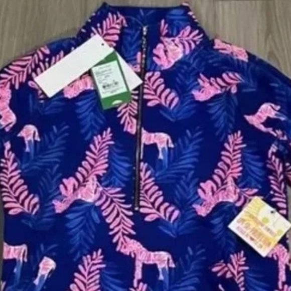 SOLD! Lilly Pulitzer Skipper Popover NWT XS Royal Purple Dazzle Zip UPF 50+ NEW - Picture 13 of 16